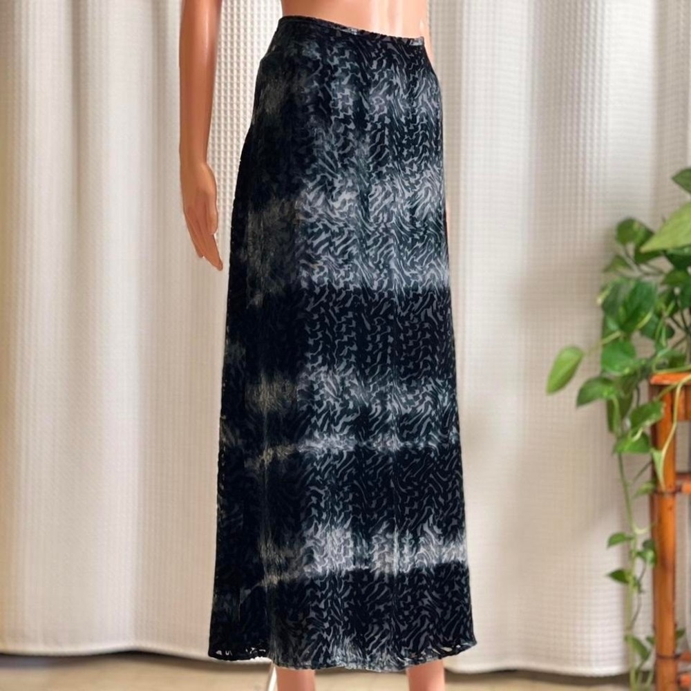Vintage 90s Rena Rowan Gray‎ Velvet Skirt Whimsygoth Cottage Goth Size 6